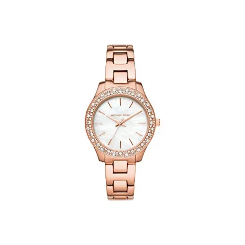 MICHAEL KORS Женские часы Кварцевый механизм Ремешок из нержавеющей стали 36 мм Белый циферблат
