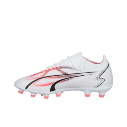 PUMA Ultra Match AG Искусственная трава HG Твердый Ground Футбольные бутсы Мужской Бело-розовый
