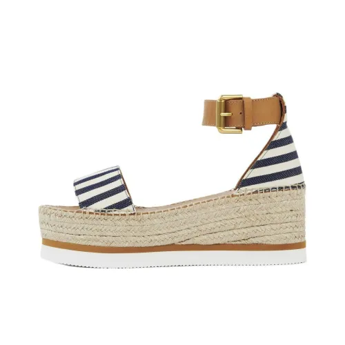 See By Chloe One Ремень Сандалии 5,5 см Женские Бежевый Черный