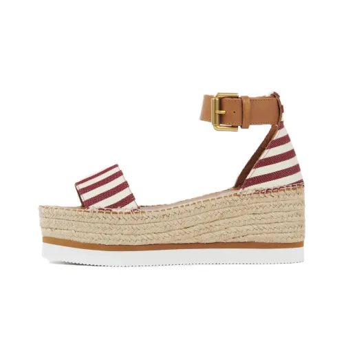 See By Chloe Glyn One Ремень Сандалии 5,5 см Женские Коричневый Красный Белый