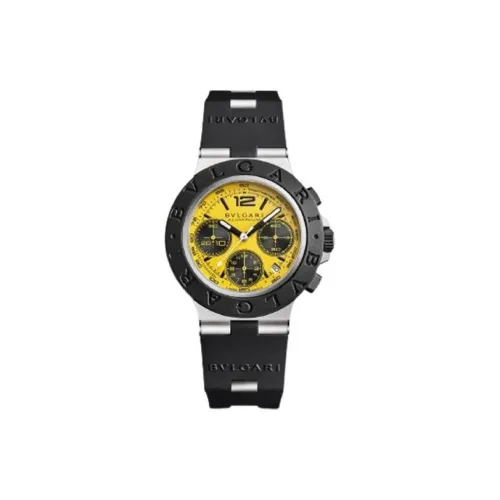 BVLGARI∙BVLGARI Collection Наручные часы Автоматический механический механизм Резиновый ремешок 41 мм Желтый циферблат Унисекс