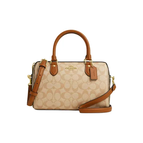 COACH Rowan Покрытый холст Сумка через плечо Сумка среднего размера Женская Светлый хаки