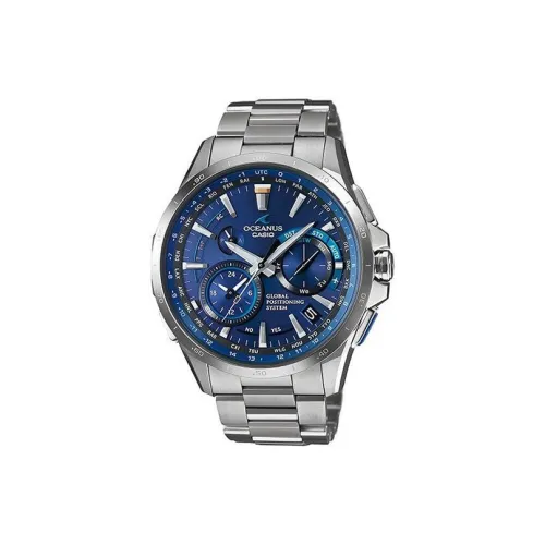 CASIO Кварцевый механизм Титан Ремешок Часы Мужские Синий циферблат