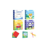 【Полный комплект】 4 темы (840 листов) + 120 твердых цветов + книга для оригами + ножницы