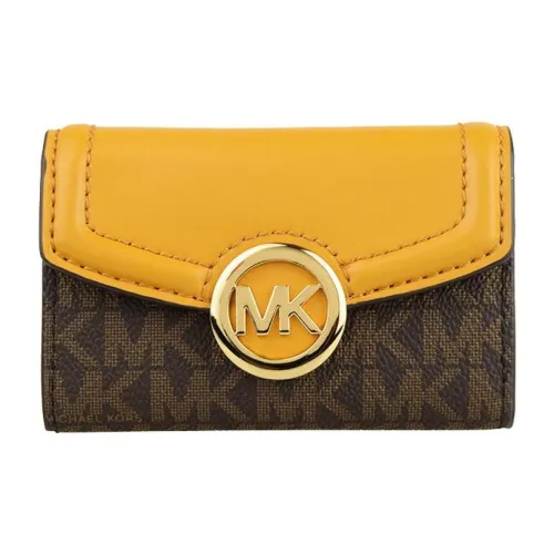 MICHAEL KORS Пэчворк из кожи с PVC Key Pouch Женские Коричневый Желтый