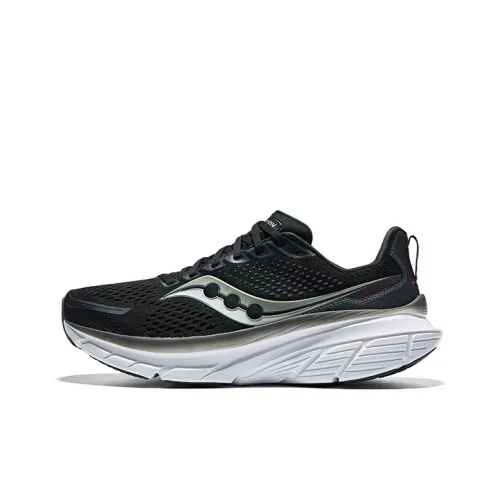 Saucony GUIDE 17 Амортизаторы Slip-resistant Низкий топ PWRRUN Тренировки Повседневные Беговые кроссовки Мужские Черный Темно-серый