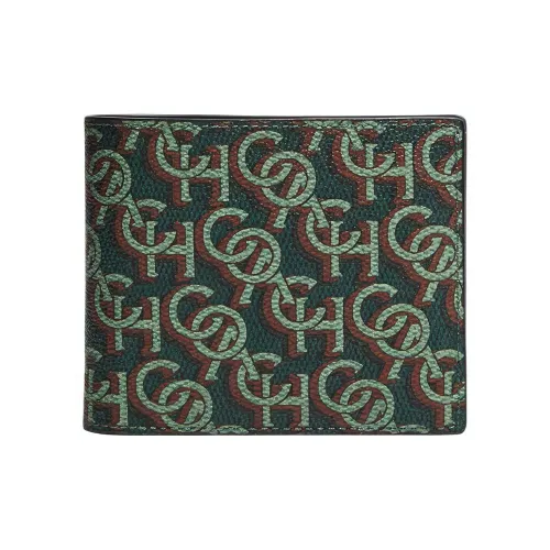 COACH 3 IN 1 Wallet Printed Покрытый холст Держатель для карт кошелек Мужской Amazon Зеленый