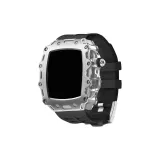 Серебряный корпус + черный ремень