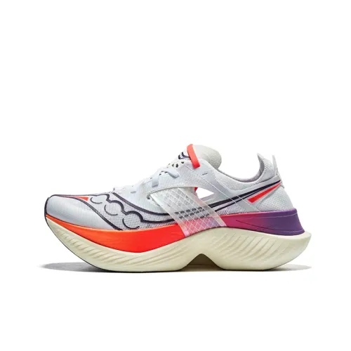 Saucony Endorphin Elite Wing Low Топ Беговые кроссовки Женские Белые Красные