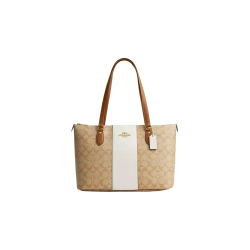 COACH Gallery Холст Тоут Сумка Сумка для покупок Сумка через плечо Сумка Большая Женская Светлый хаки