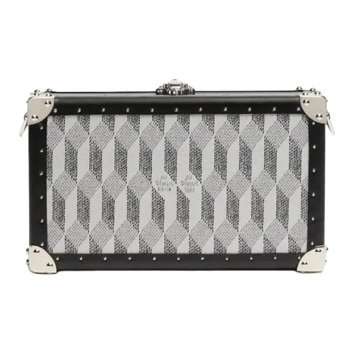 AU DEPART Жаккардовая ткань с гладкой кожей Путешественный чемодан Твердый чехол Мини Женский Белый