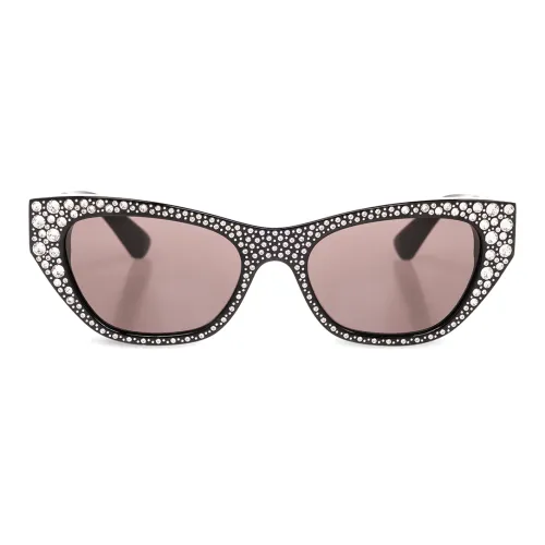 Alexander McQueen Металлический ацетат Кристалл Нерегулярная форма Солнцезащитные очки Женские Черный