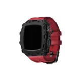 Чёрный корпус + красный ремешок