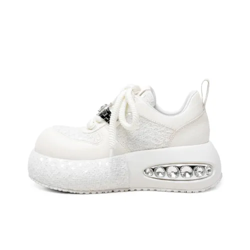 Hoov противоскользящая и износостойкая визуально увеличивает рост низкий топ повседневная обувь женская кокосовое молоко белый