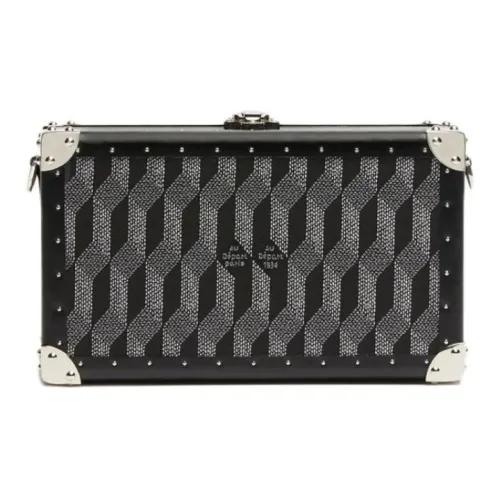 AU DEPART Жаккард Чемодан Твердый Чехол Мини Женский Черный