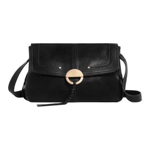 Vanessa Bruno Lambskin Crossbody Bag Shoulder Bag Women's Black Vanessa Bruno Сумка через плечо из овечьей кожи плечевая сумка женская черная