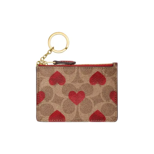 COACH Skinny Id Case Покрытый холст с утонченной телячьей кожей сумка для документов держатель для карт мини женский коричневый