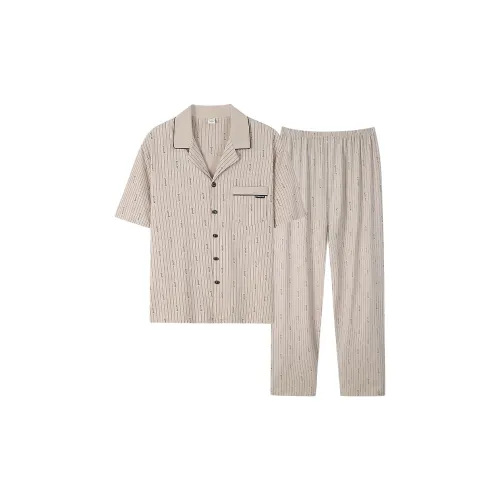 Sha Qian Пижамный комплект Летний Мужской Grass Bloom