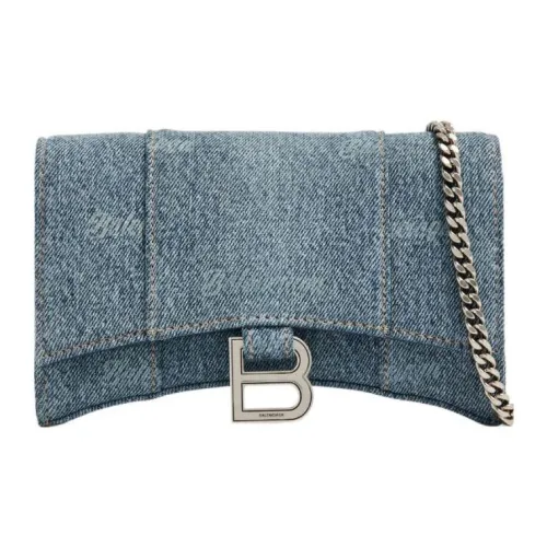 Balenciaga Denim Сумка Hourglass Сумка через плечо Женская Джинсовая Синяя