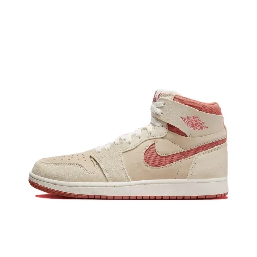 Jordan Air Jordan 1 High Топ Винтажные Баскетбольные Кроссовки Мужские Бежево-Розовые