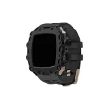 Черный корпус + Розовое золото, кнопка + Черный ремень