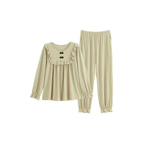 Song Qianya Пижамный комплект женский светло-зеленый горошек