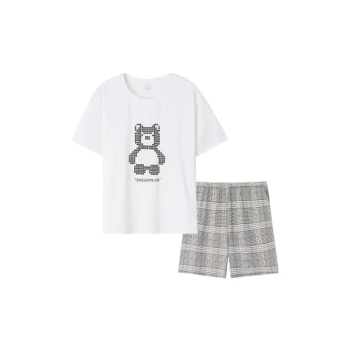 Sha Qian Пижамный комплект Летний Женский Белый