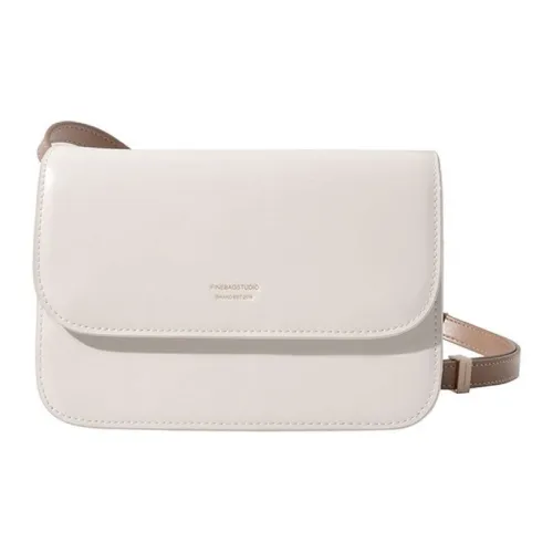 UNIFINE Подлинная коровья кожа Маленькая квадратная сумка Сумка через плечо Премиум Нишевая дизайнерская сумка из тофу Средний размер Женская цвет слоновая кость