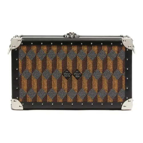 AU DEPART Телячья кожа ткань чемодан твердый чехол мини женский апельсин