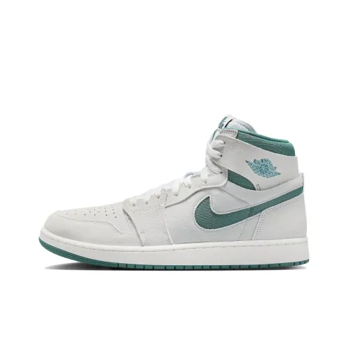 Jordan Air Jordan 1 High Zoom CMFT 2'Двухбережный' Высокий Топ Винтажные баскетбольные кроссовки Мужской Белый Зеленый