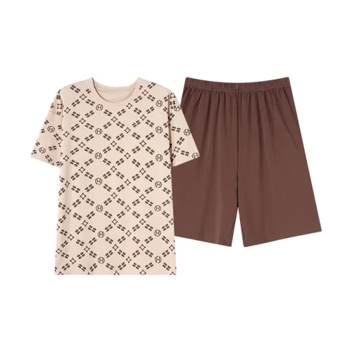 Pretty Lady Пижамный комплект Мужской Хаки с принтом по всей поверхности