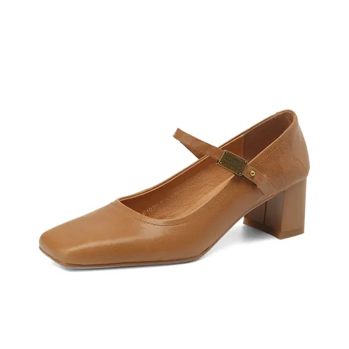 TATAXI Туфли Мэри Джейн с грубым каблуком 5 см женские