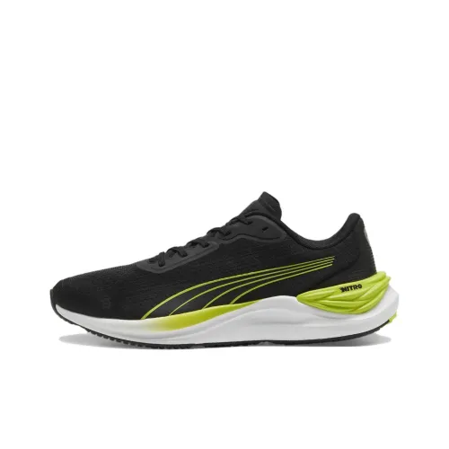 PUMA Electrify Nitro 3 Slip-Resistant Low-Top Беговые кроссовки Мужские Черный Зеленый Белый