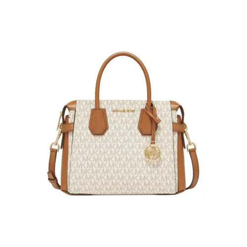 MICHAEL KORS Mercer Коровья кожа с искусственной кожей сумка на плечо маленькая сумка женский ванильный белый желудево-коричневый