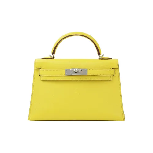 HERMES Jaune Citron Эпсомская кожа Сумка Мини Женские Лимон