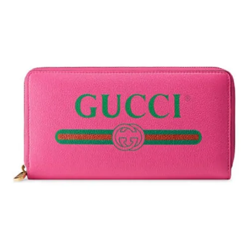 GUCCI Кожа Длинный Кошелек на молнии Унисекс Фуксия