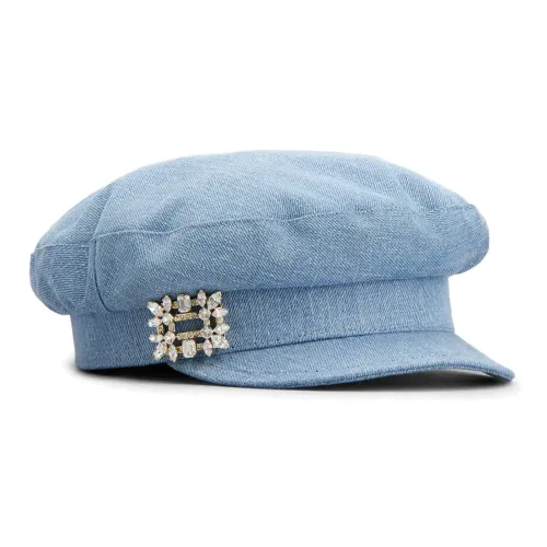 Roger Vivier Denim Crystal Berets Women's Blue Roger Vivier Деним Кристалл Береты Женские Синий