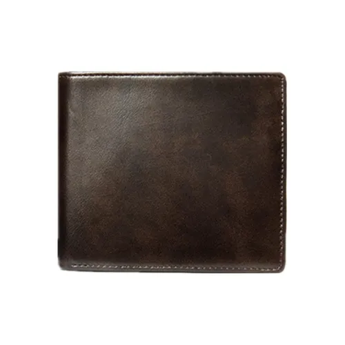 NOMK Кошелек из лицевой коровьей кожи стандартный мужской кофейный