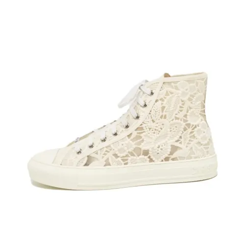 DIOR Walk'n'Dior Платформа Высокие Топы Стильные Скейтбординги Женские Белые