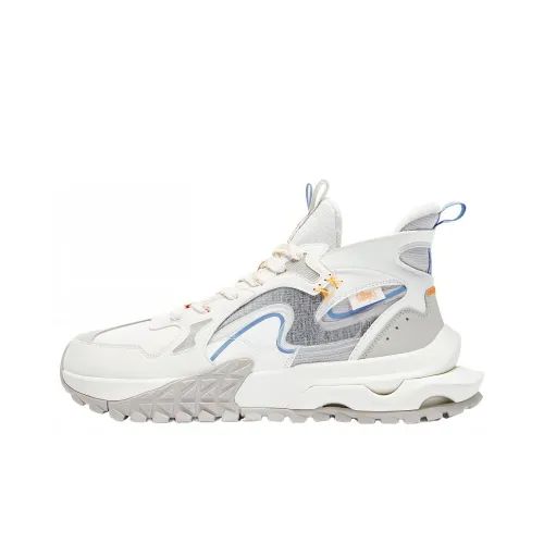 QIAODAN Rosefinch 3 Бодрый Противоскользящий Устойчивый к износу MID Топ Повседневный Мужской Белый Серый