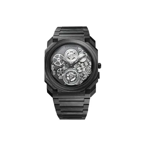 BVLGARI Наручные часы Автоматический механический механизм Углеродное волокно Ремень Череп Циферблат Унисекс