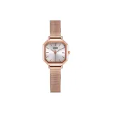 Розовое золото, корпус, белый циферблат, розовое золото, полоска