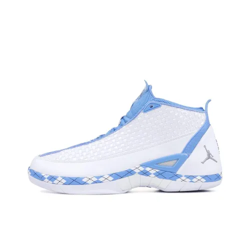 Jordan Air Jordan 15 Амортизация MID Топ Винтажные Баскетбольные Кроссовки Мужские Светло-Синие