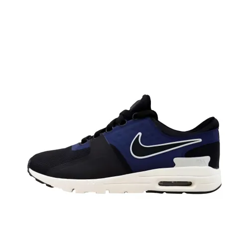 Nike Air Max ZERO Амортизация Износостойкий Низкий Топ Беговые кроссовки Женские Синий Черный