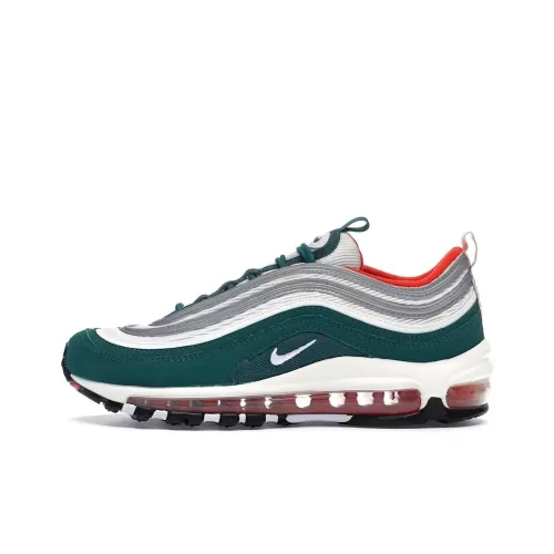Nike Air Max 97 Амортизация Износостойкий Низкий Топ KIDS Лайфстайл Обувь Белый Зеленый