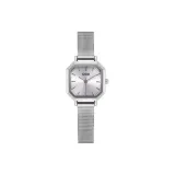 Серебряный корпус с белым циферблатом, серебряная полоска