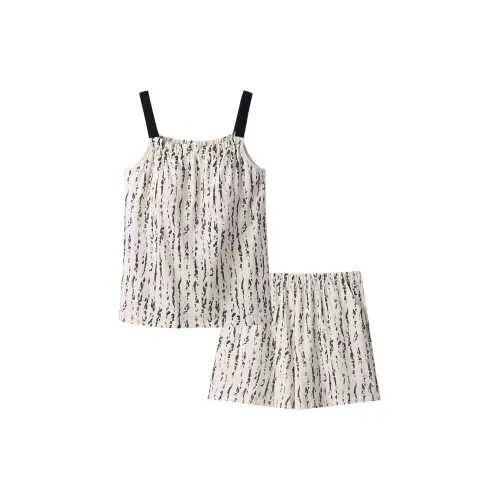 Sha Qian Пижамный комплект Летний Женский Бежевый Абрикос