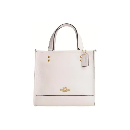 COACH Dempsey Коровья кожа Тоут Сумка Сумка для покупок Сумка через плечо Сумка среднего размера Женская Мел Белый