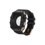 Черный корпус + Розовое золото, кнопка + Черный ремень