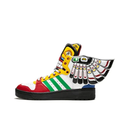 Adidas Originals JS EAGLE Панель Амортизация Износостойкий MID Топ Скейтборд Кроссовки Унисекс Белый Желтый Зеленый